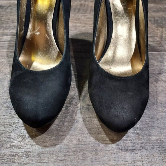 Nine West Women Devika Black Suede Pumps US Size 7.5 Dressy Event Office - Picture 8 of 11